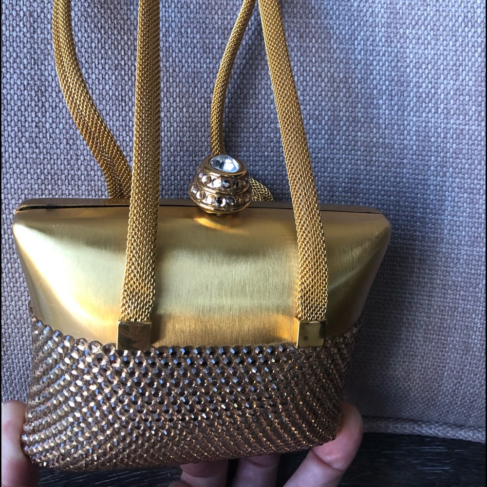 Mini Designer hand purse Gold tone